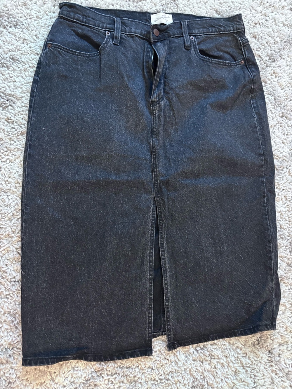 Universal Thread Black Denim Skirt with Waistband Label